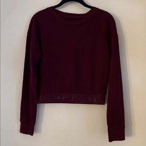 XS VICTORIAS SECRET SPORT Maroon Red crop sweater sweatshirt top